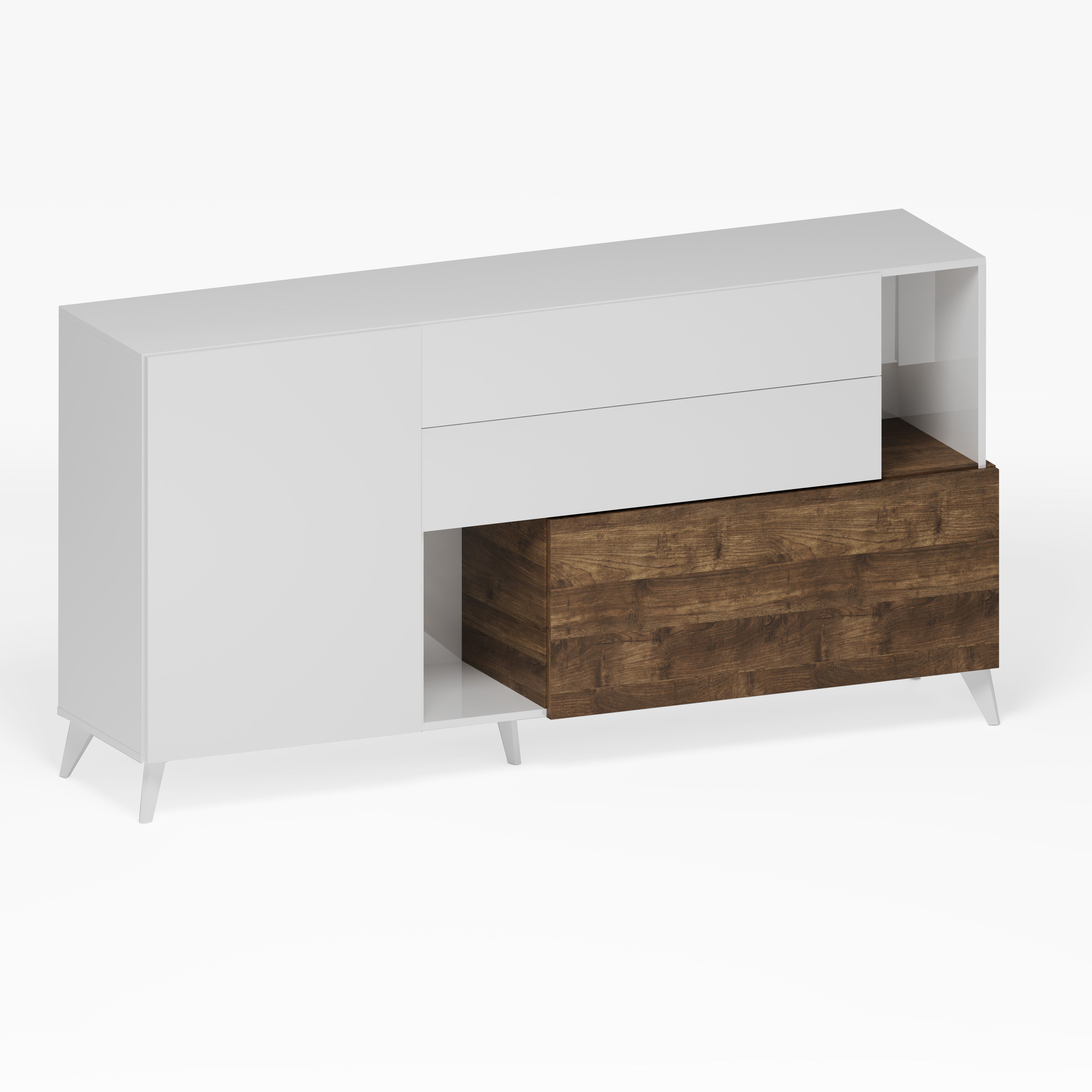 Buffet NIZZA bianco lucido/mercure