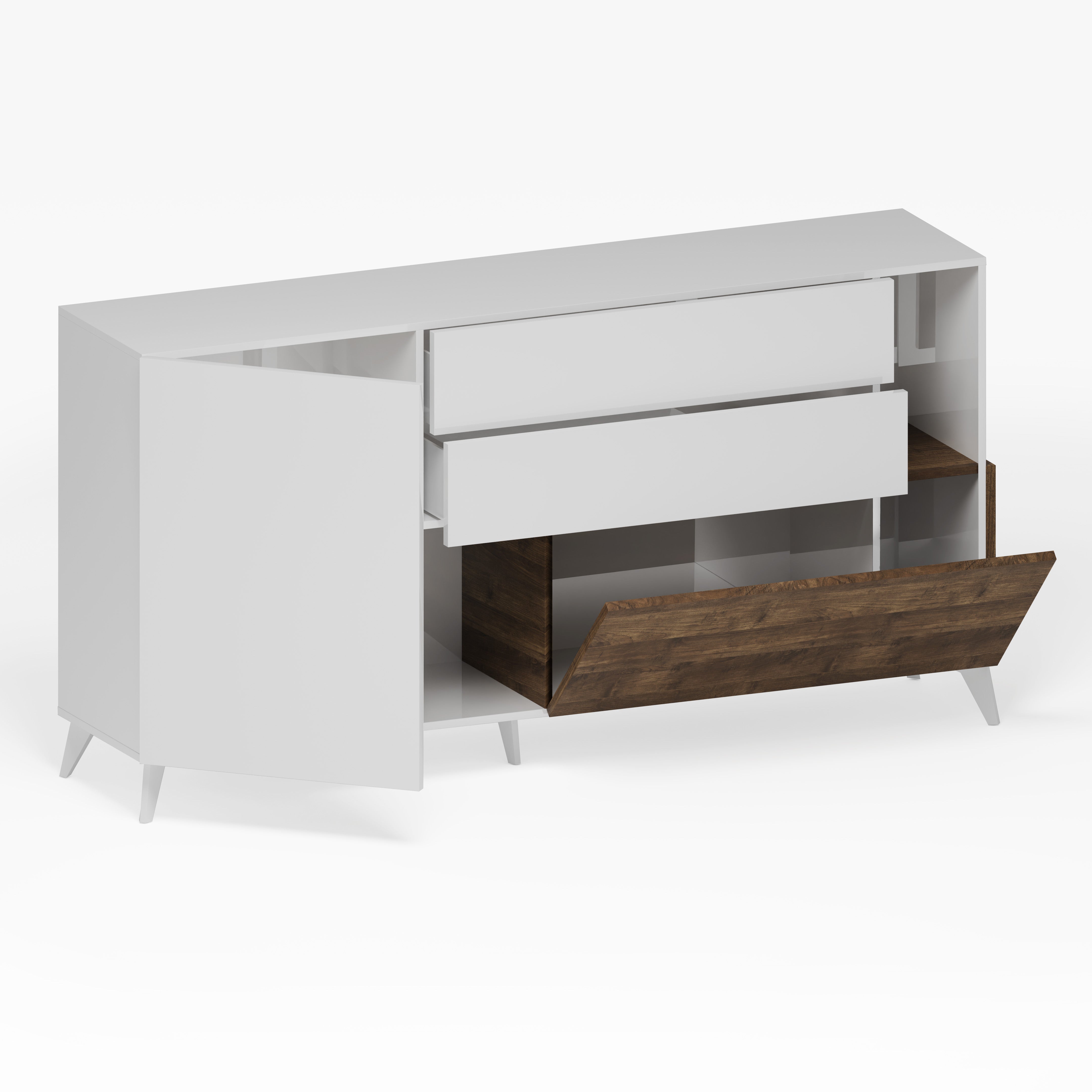 Buffet NIZZA bianco lucido/mercure