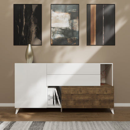 Buffet NIZZA bianco lucido/mercure