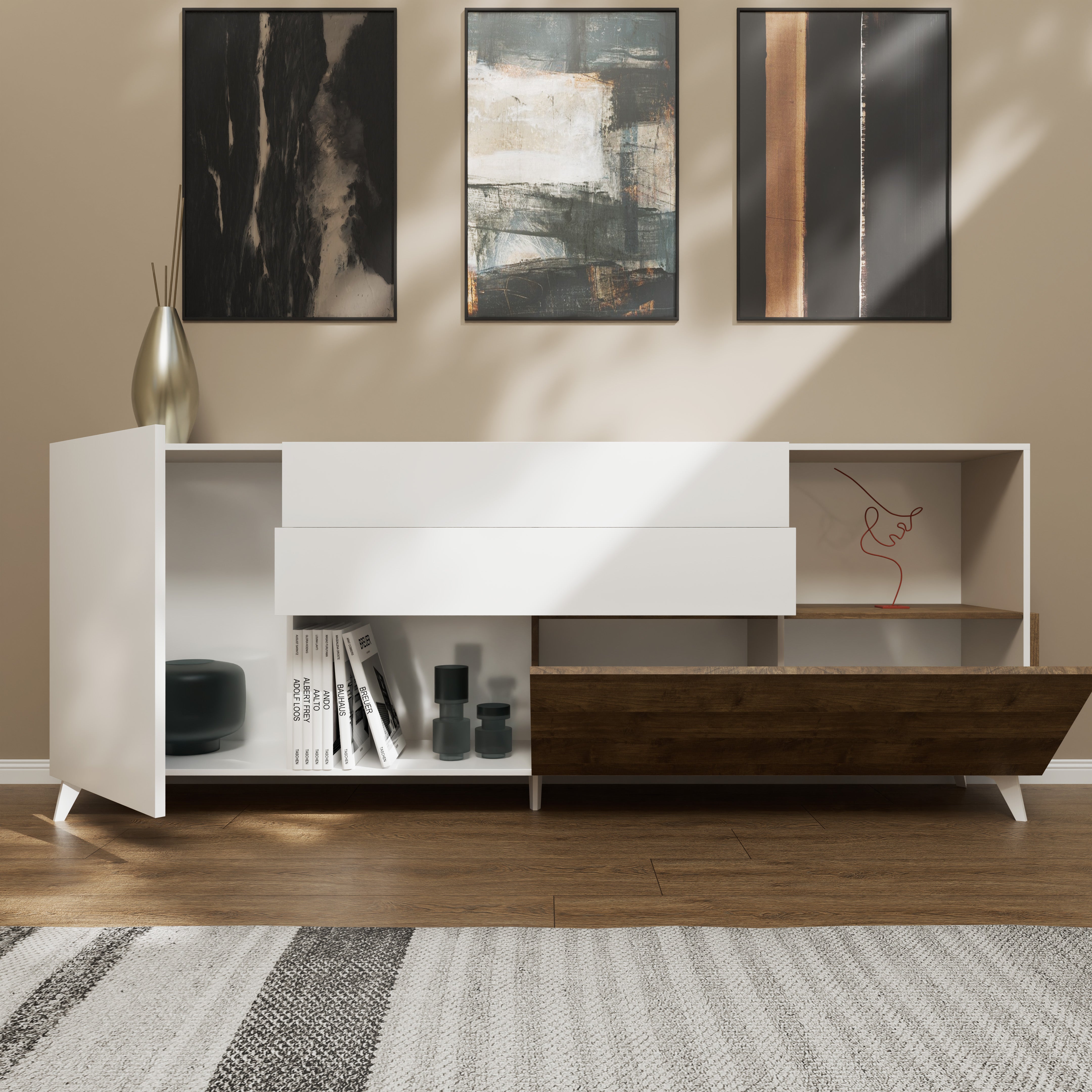 Buffet NIZZA-B bianco lucido/mercure