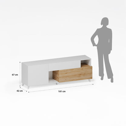 Porta TV NIZZA bianco lucido/cadiz