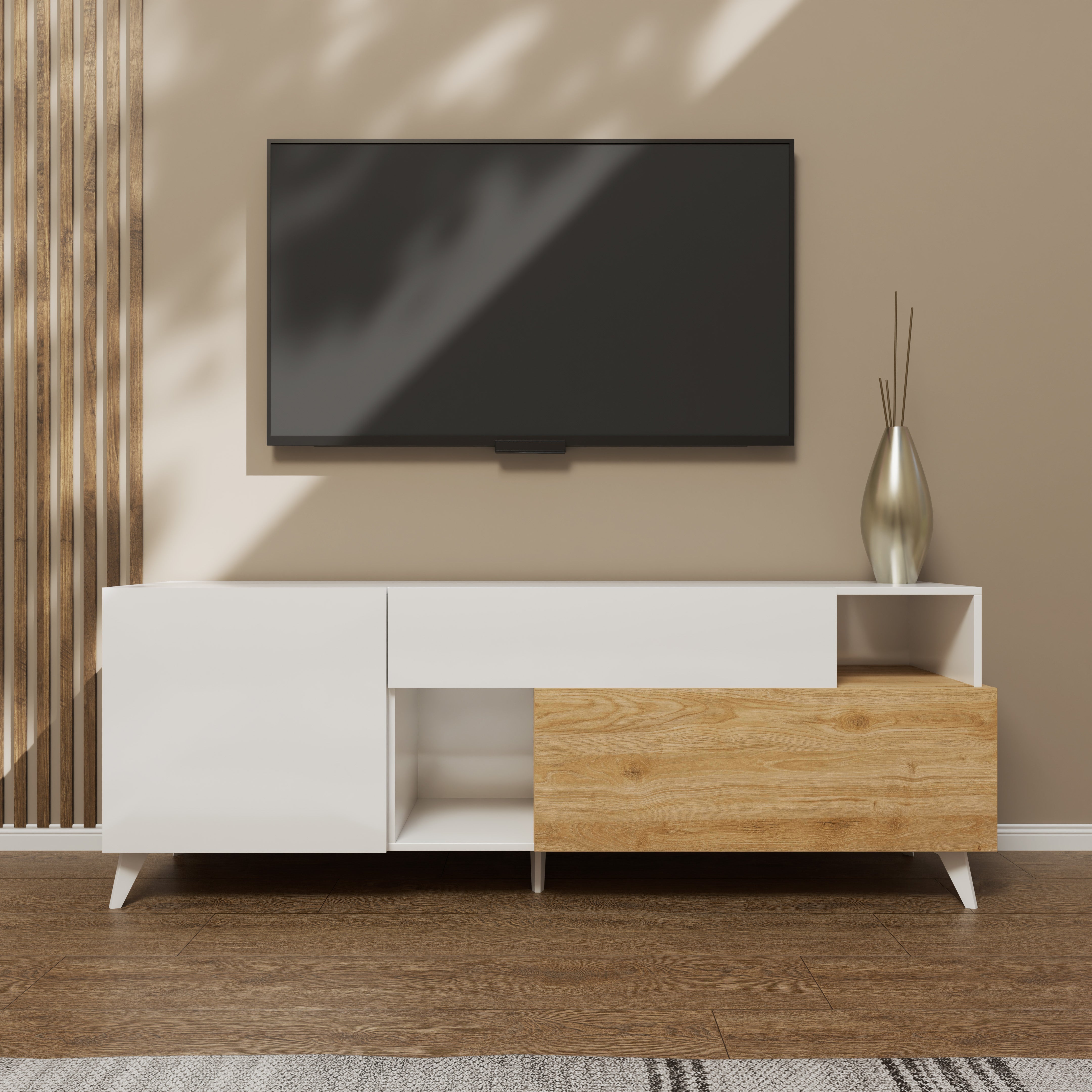 Porta TV NIZZA bianco lucido/cadiz