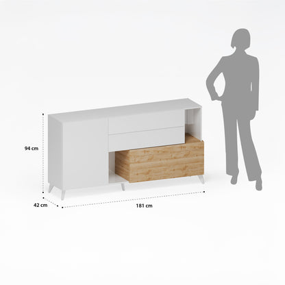 Buffet NIZZA bianco lucido/cadiz