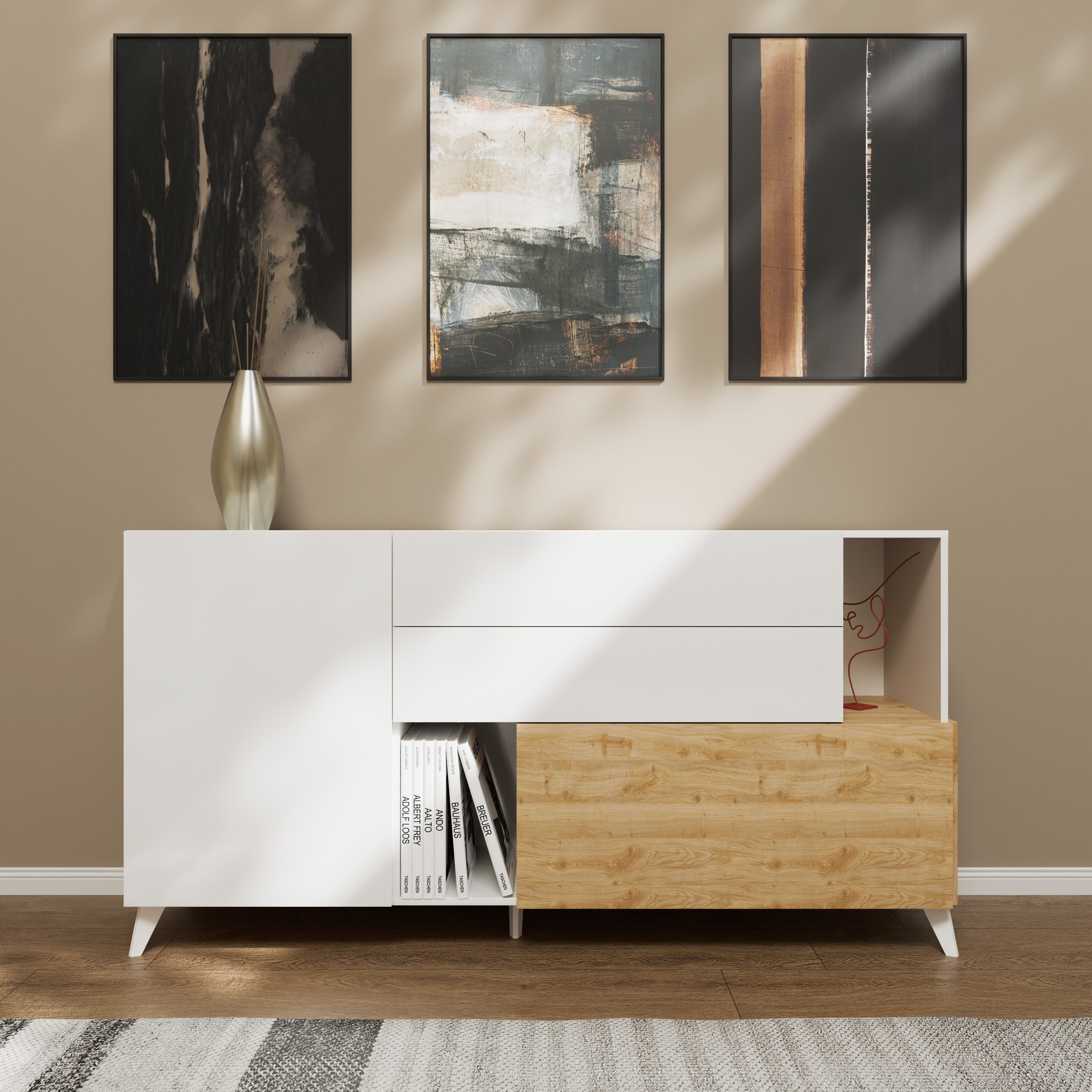 Buffet NIZZA bianco lucido/cadiz