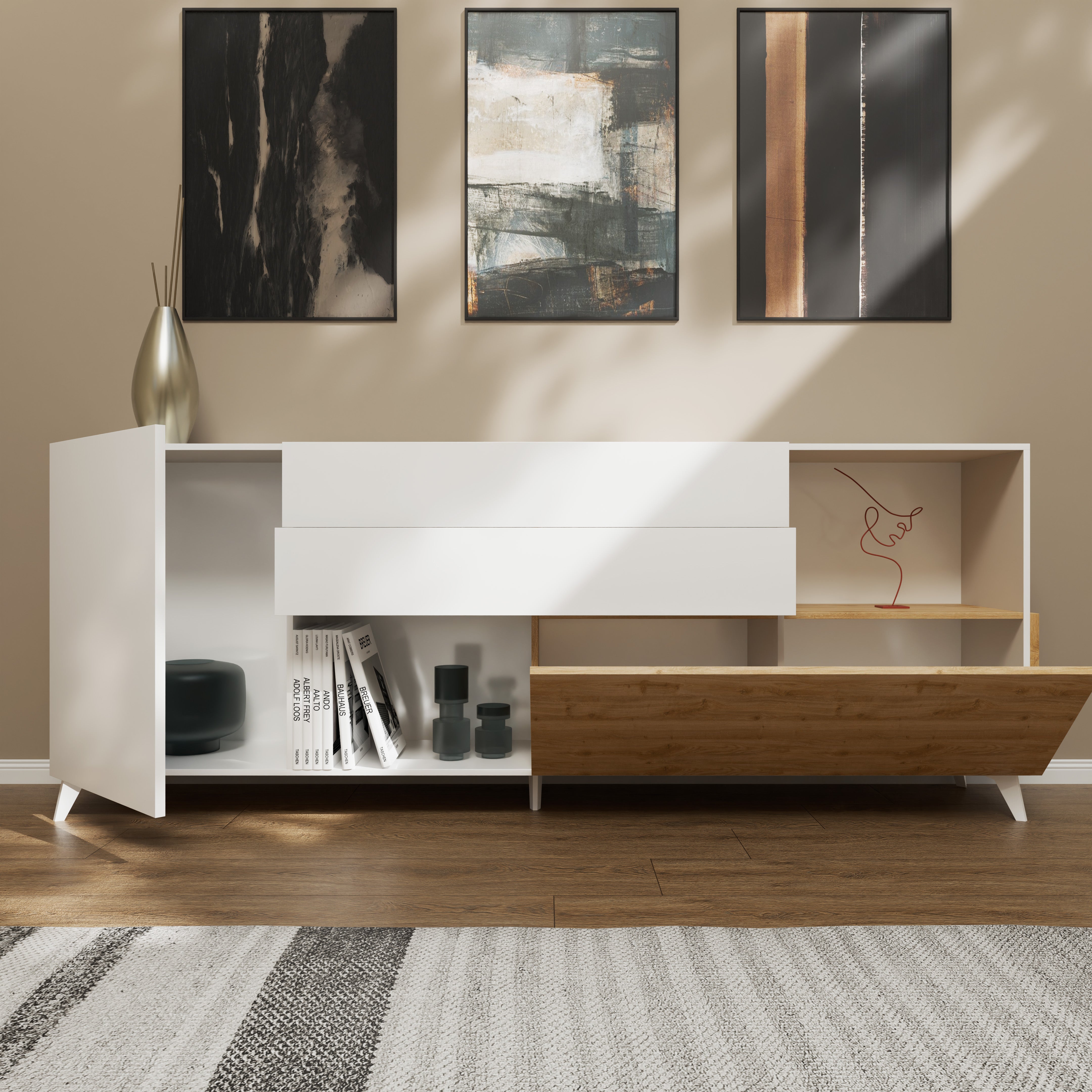 Buffet NIZZA-B bianco lucido/cadiz