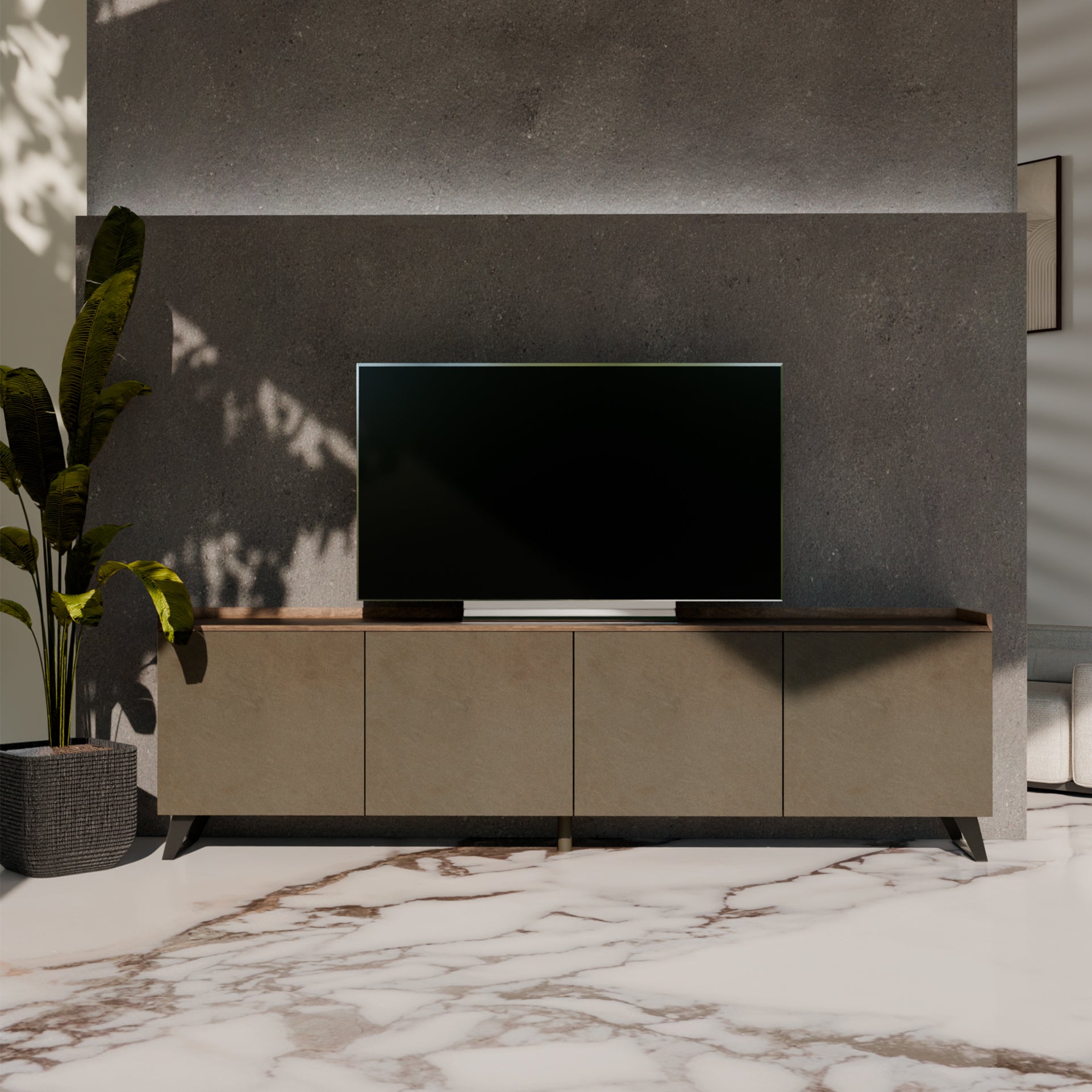 Porta TV ANNECY-B bronzo/mercure