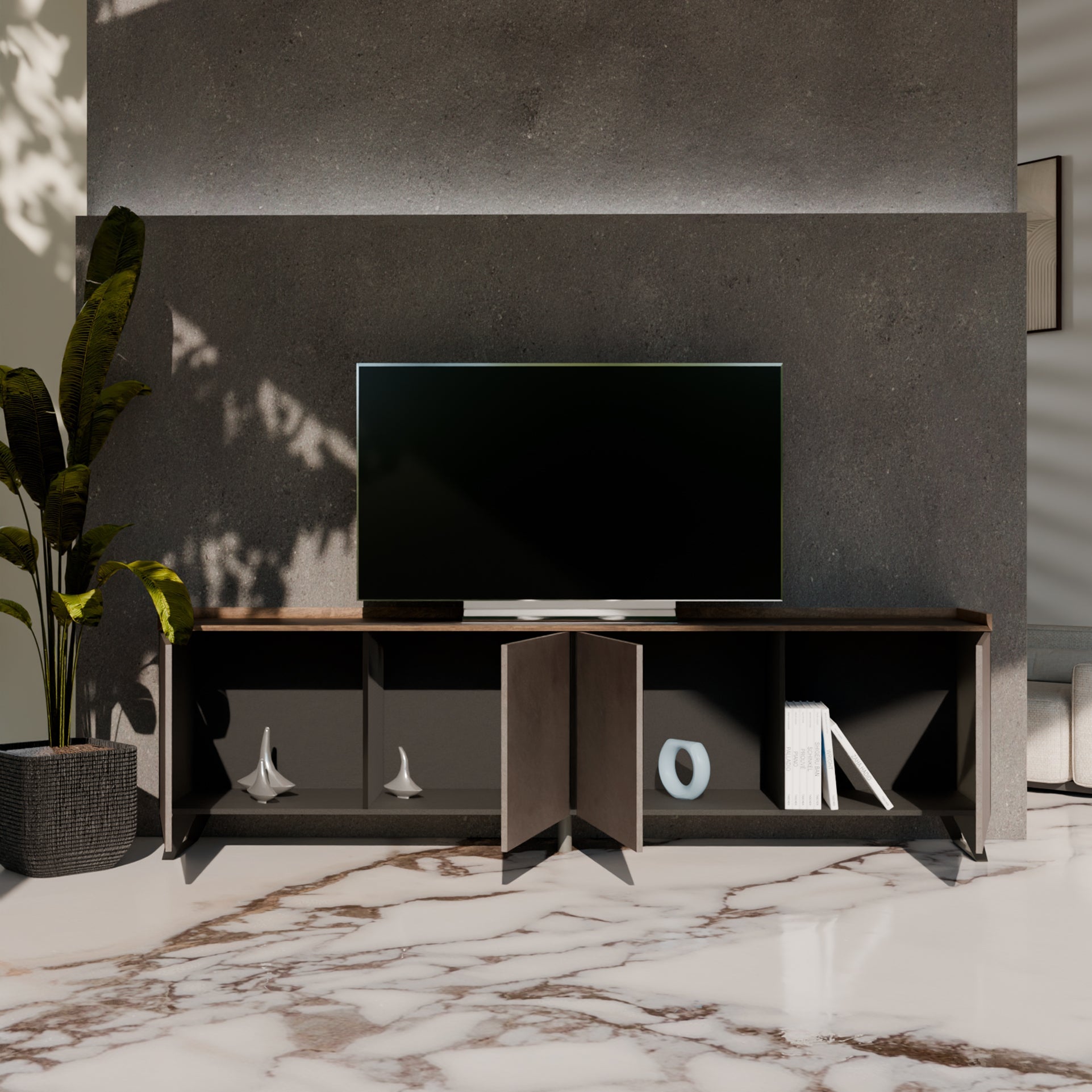 Porta TV ANNECY-B bronzo/mercure