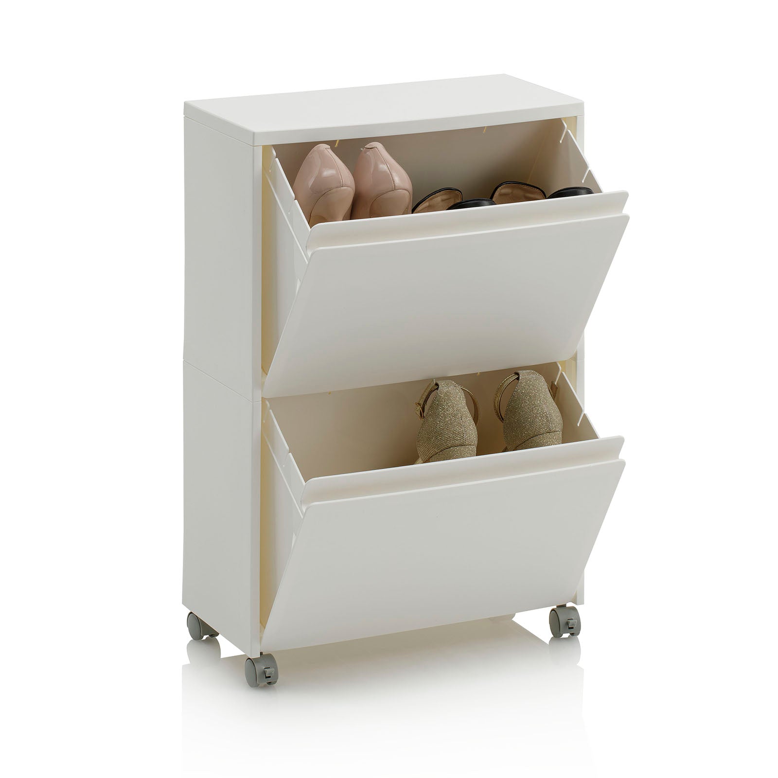 Scarpiera con ruote OSCAR-2 bianco