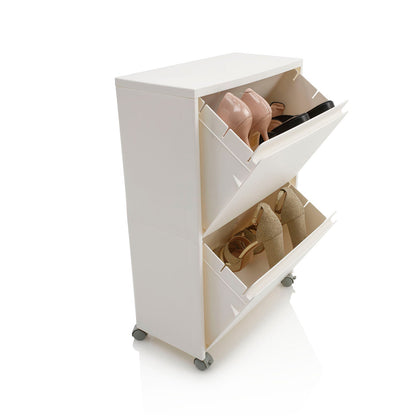 Scarpiera con ruote OSCAR-2 bianco