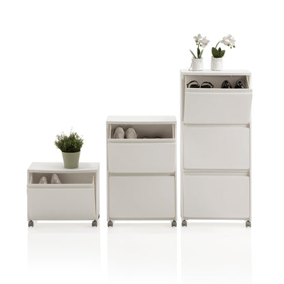 Scarpiera con ruote OSCAR-2 bianco