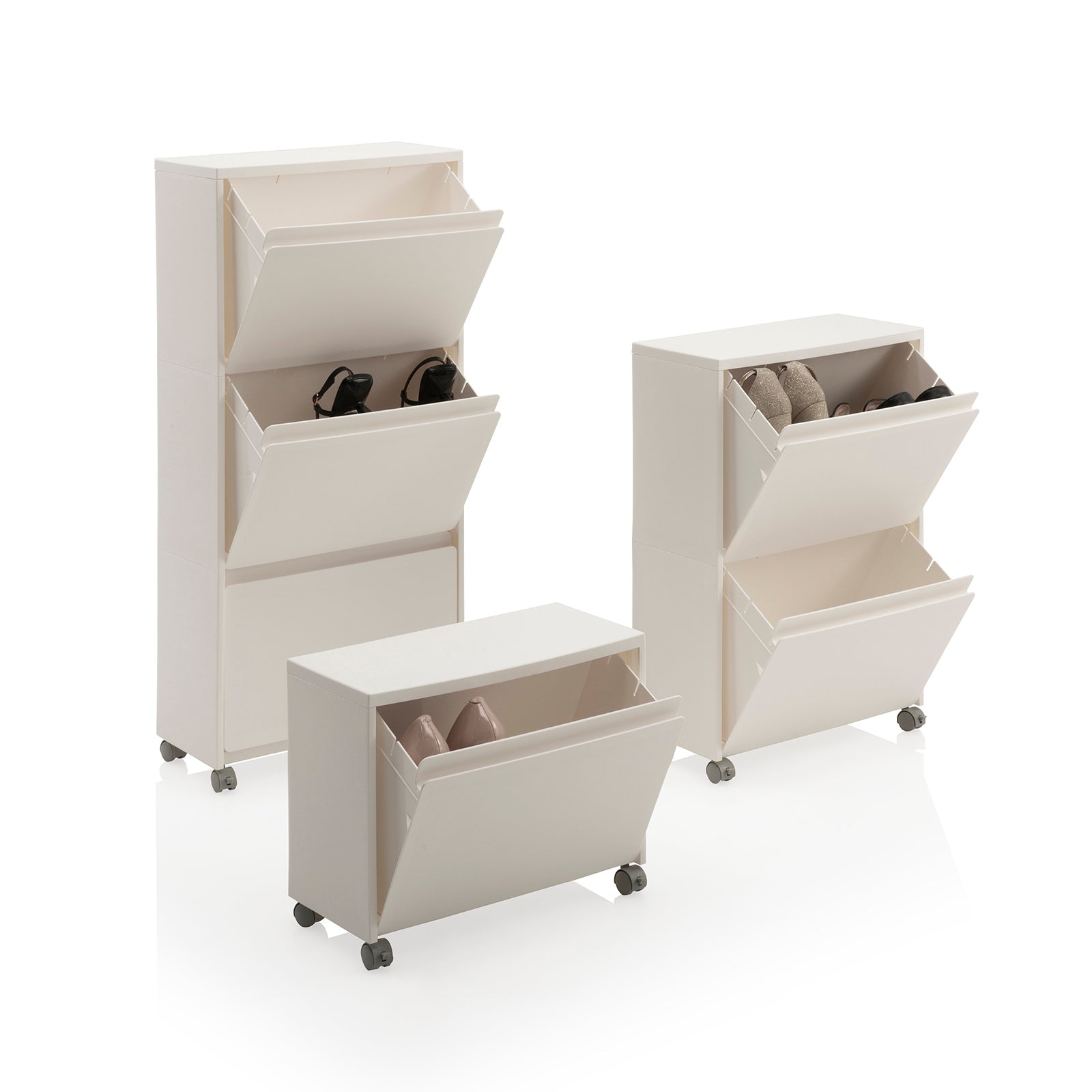 Scarpiera con ruote OSCAR-2 bianco