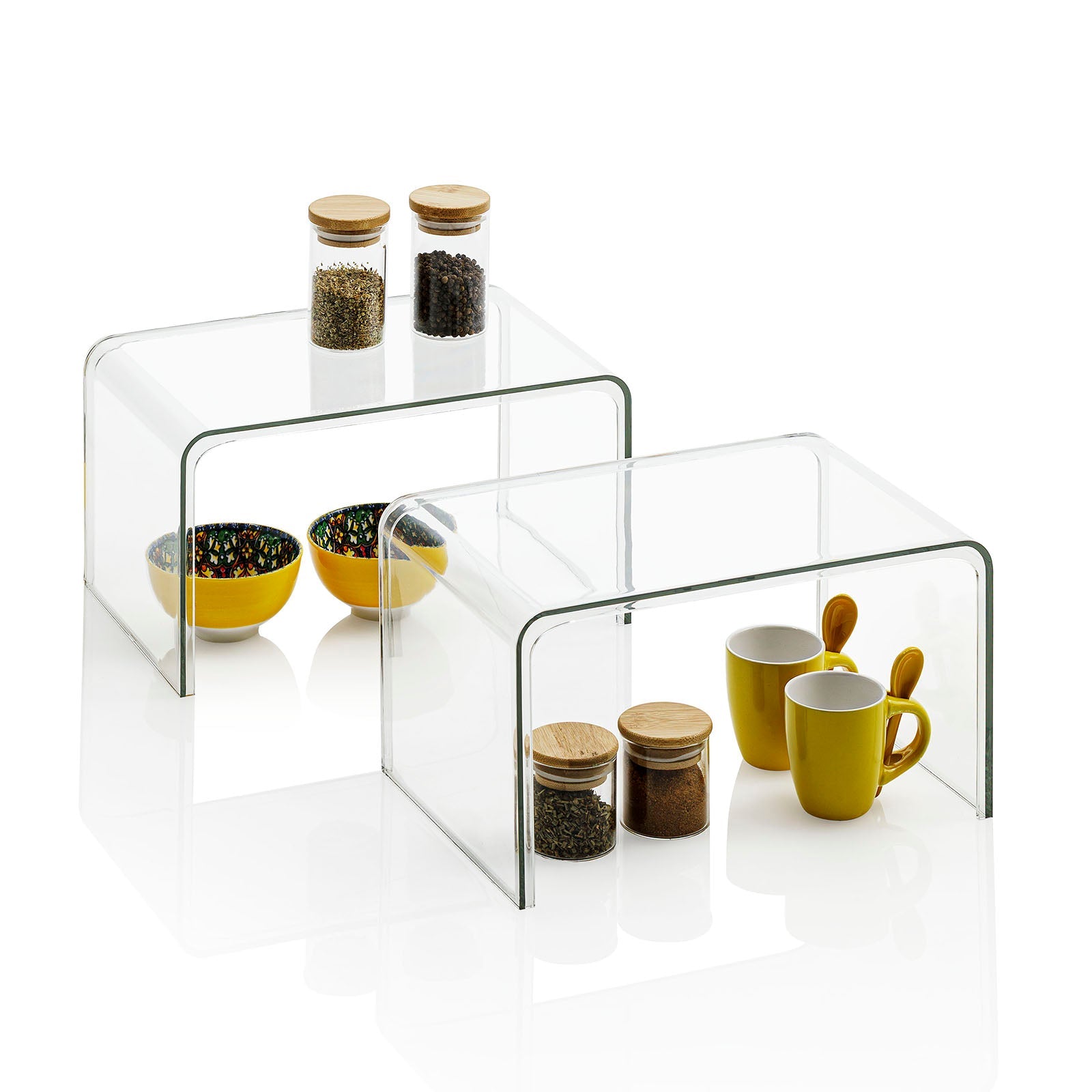 Set 2 alzatine FRIDA-L trasparente