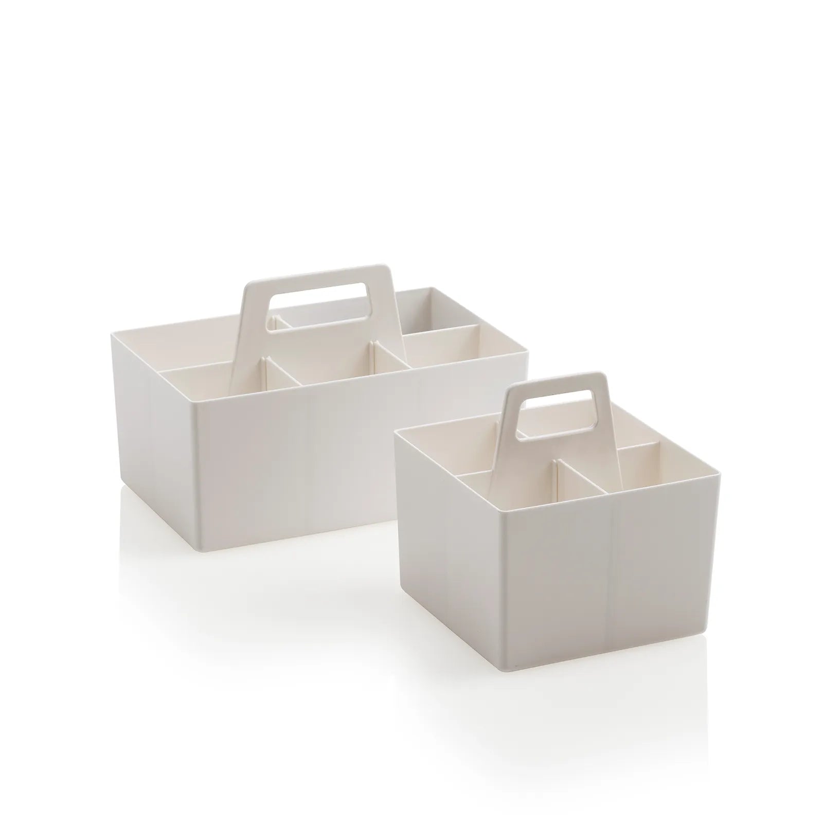 Set 2 contenitori con manico MAU | Bianco