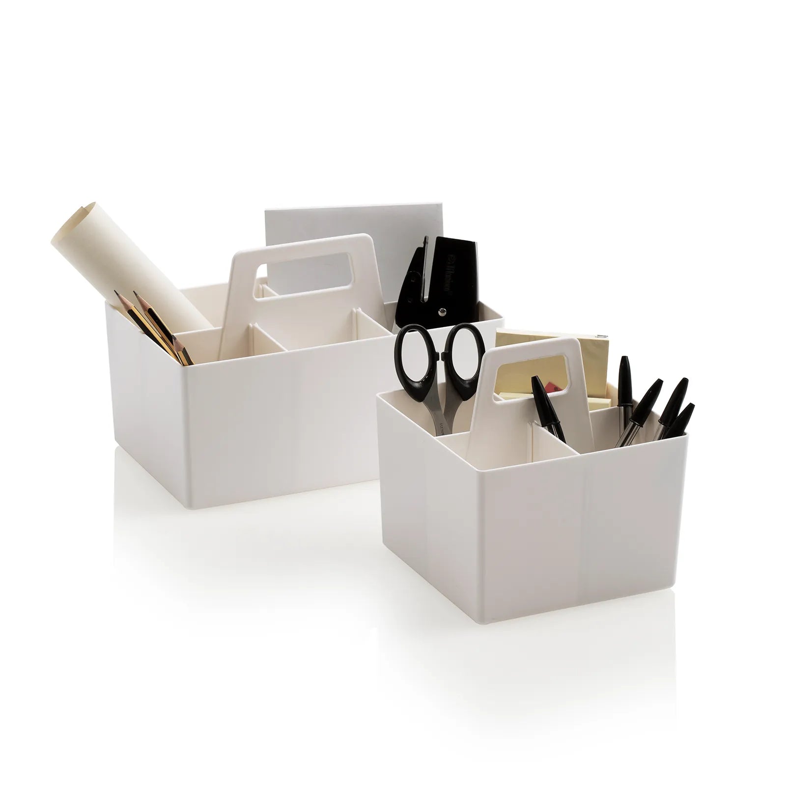 Set 2 contenitori con manico MAU | Bianco