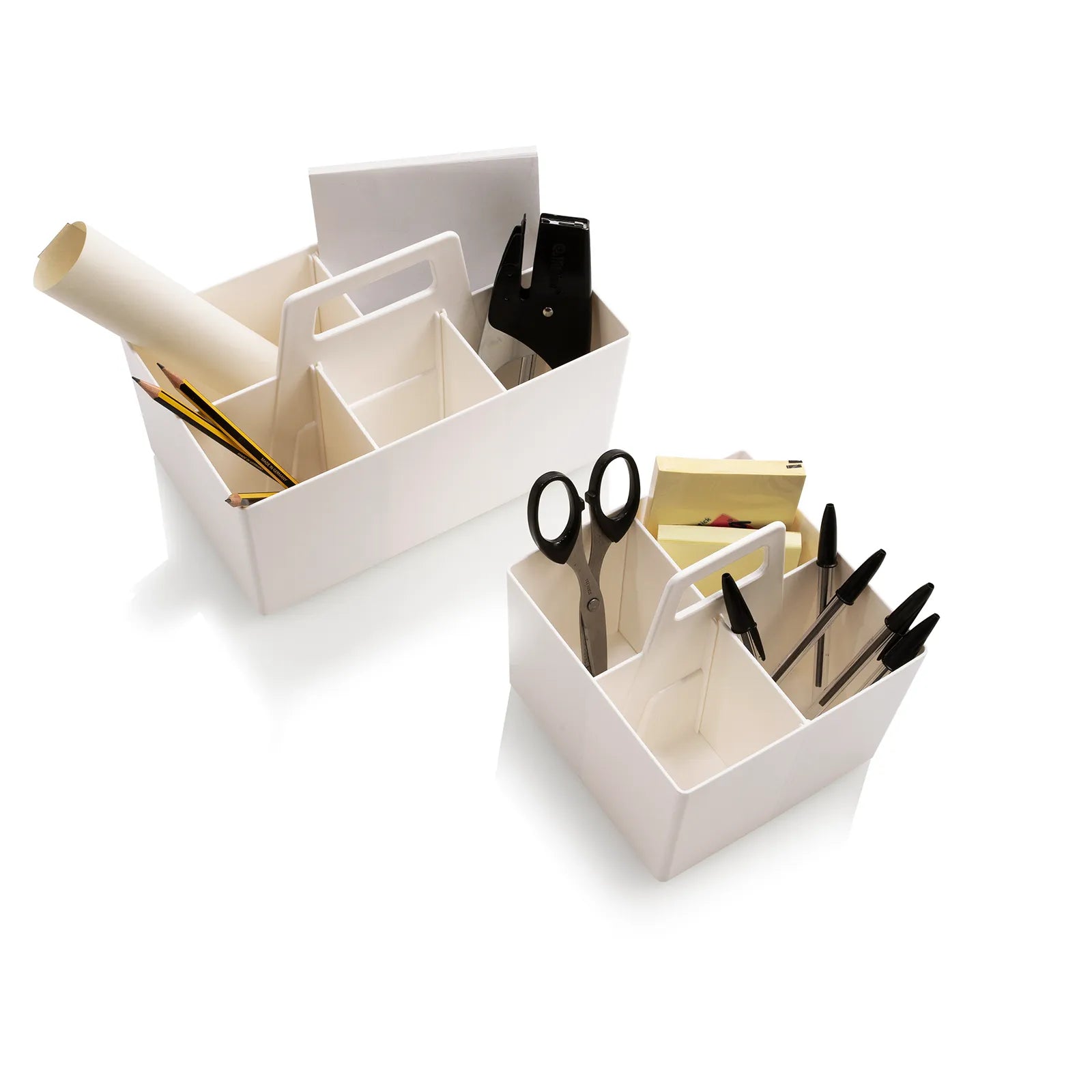 Set 2 contenitori con manico MAU | Bianco