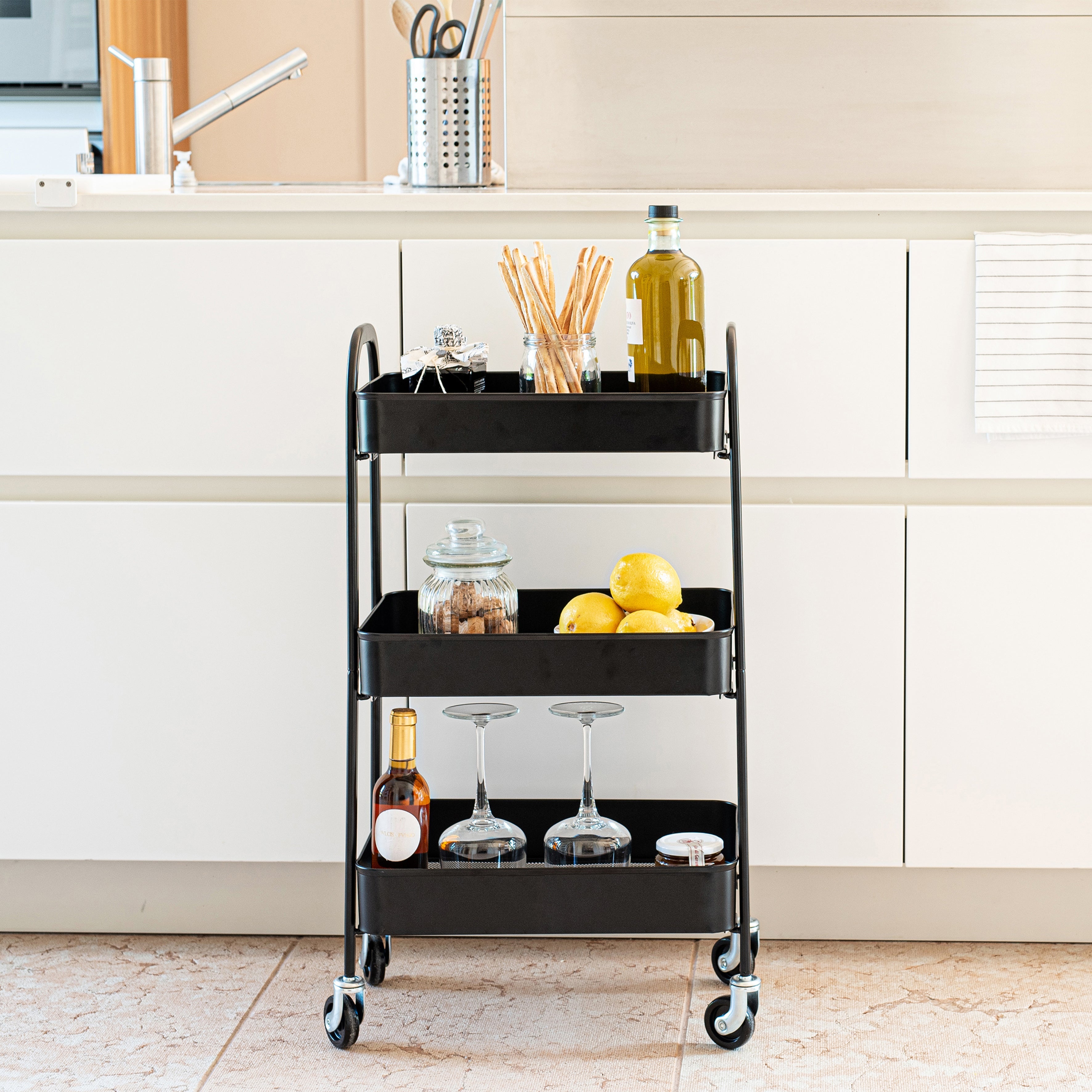 Carrello c/ruote DUILIO nero