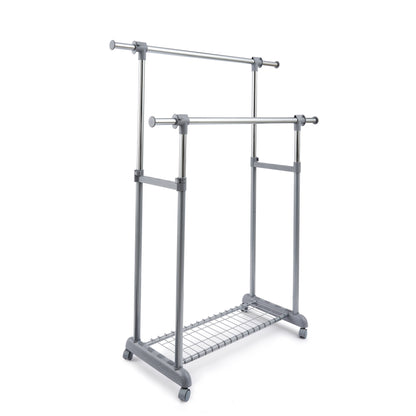 Appendiabiti multiuso 2 barre c/ruote DUCCIO