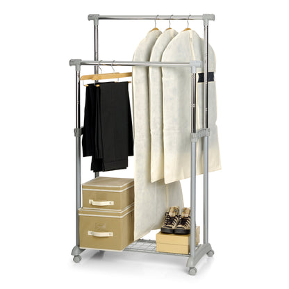 Appendiabiti multiuso 2 barre c/ruote DUCCIO