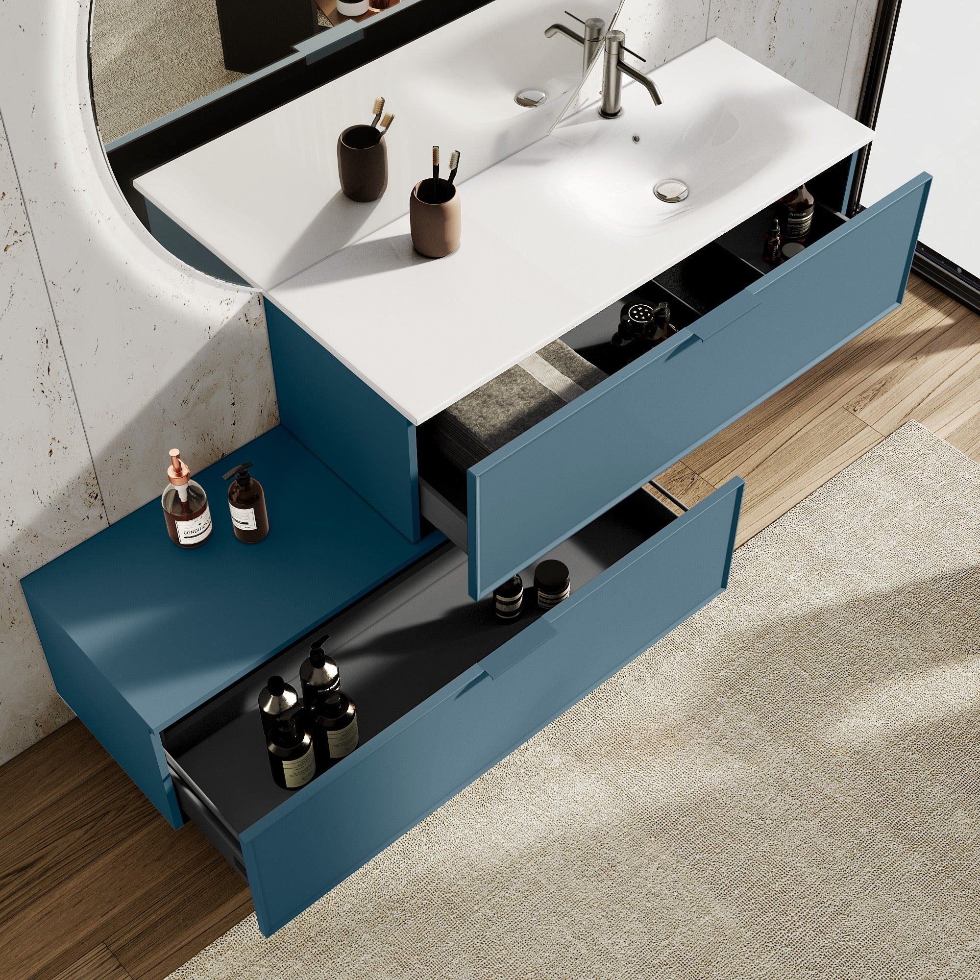 Composizione vasca DX CUPIDO-54 blu