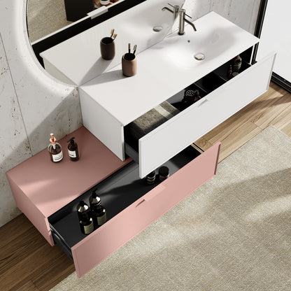 Composizione vasca DX CUPIDO-54 bianco/rosa cipria