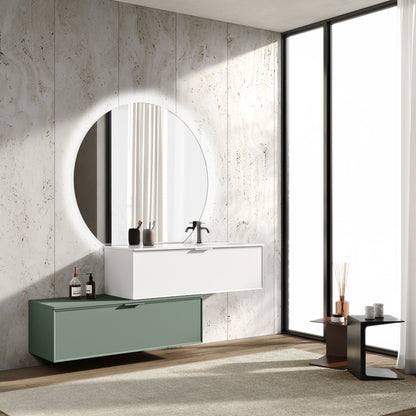 Composizione vasca DX CUPIDO-54 bianco/verde salvia