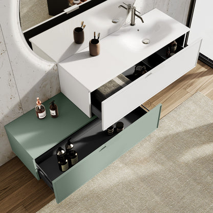 Composizione vasca DX CUPIDO-54 bianco/verde salvia