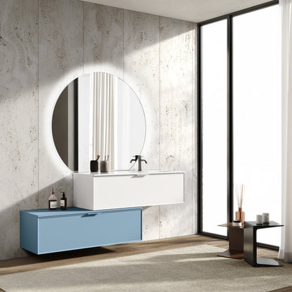 Composizione vasca DX CUPIDO-54 bianco/azzurro tiffany