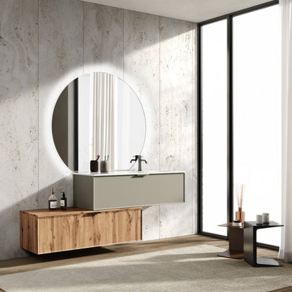 Composizione vasca DX CUPIDO-54 tortora/quercia