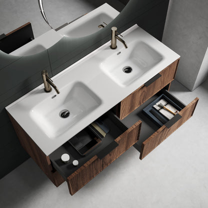 Composizione doppia vasca CUPIDO-61 rovere rio