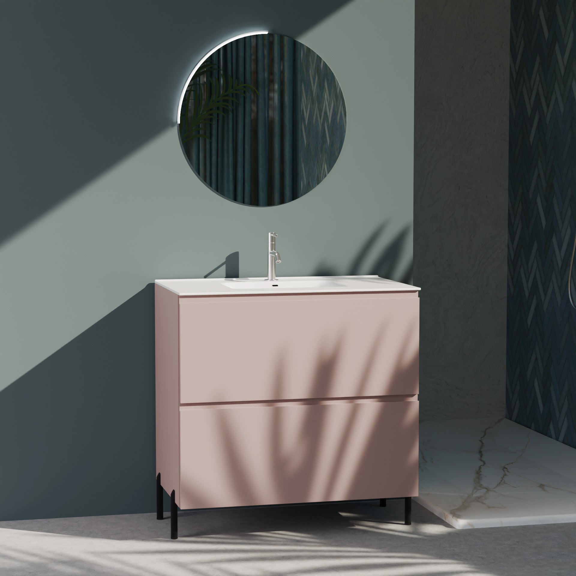 Composizione a terra GALILEO-73 rosa cipria