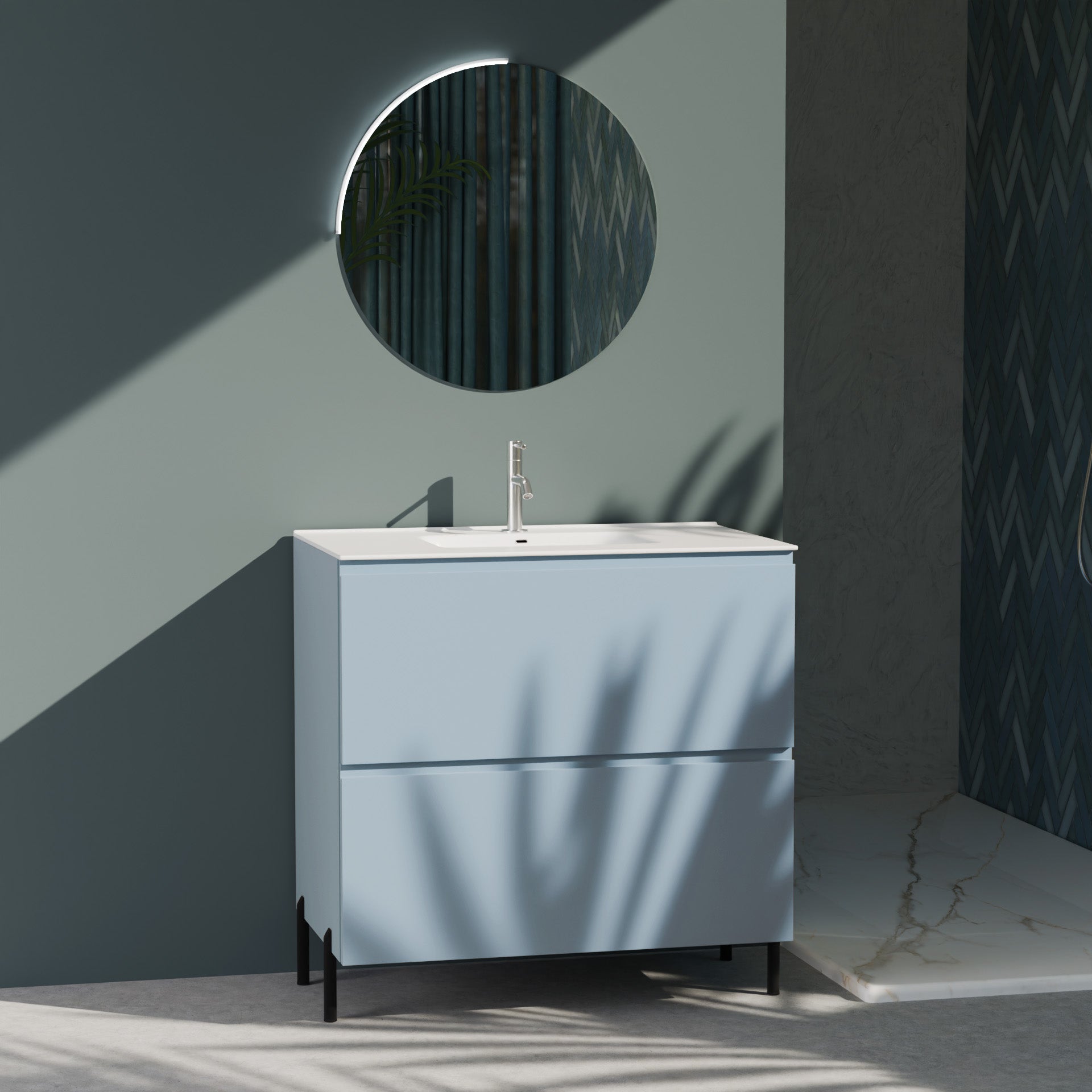 Composizione a terra GALILEO-73 azzurro tiffany