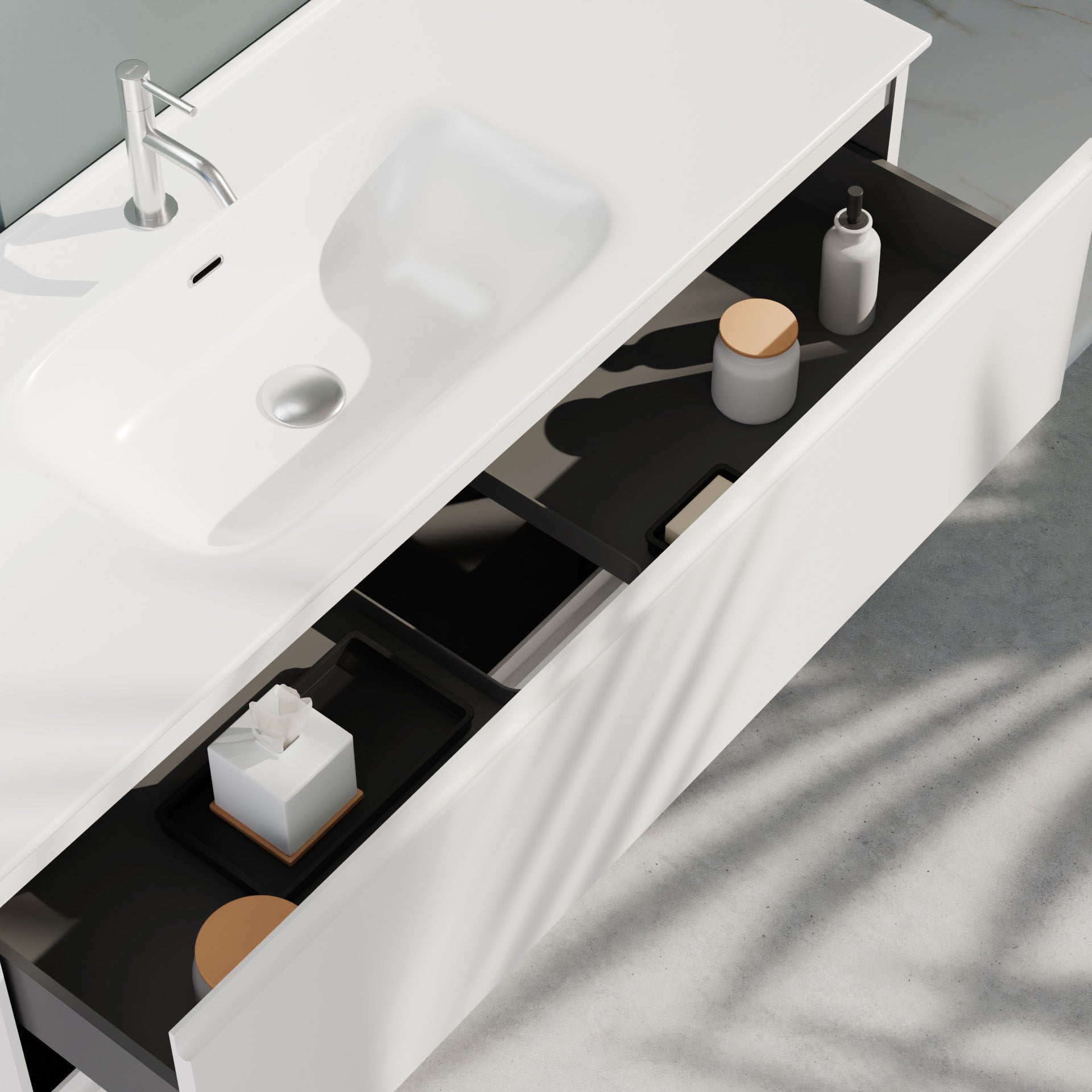 Composizione a terra GALILEO-75 bianco opaco