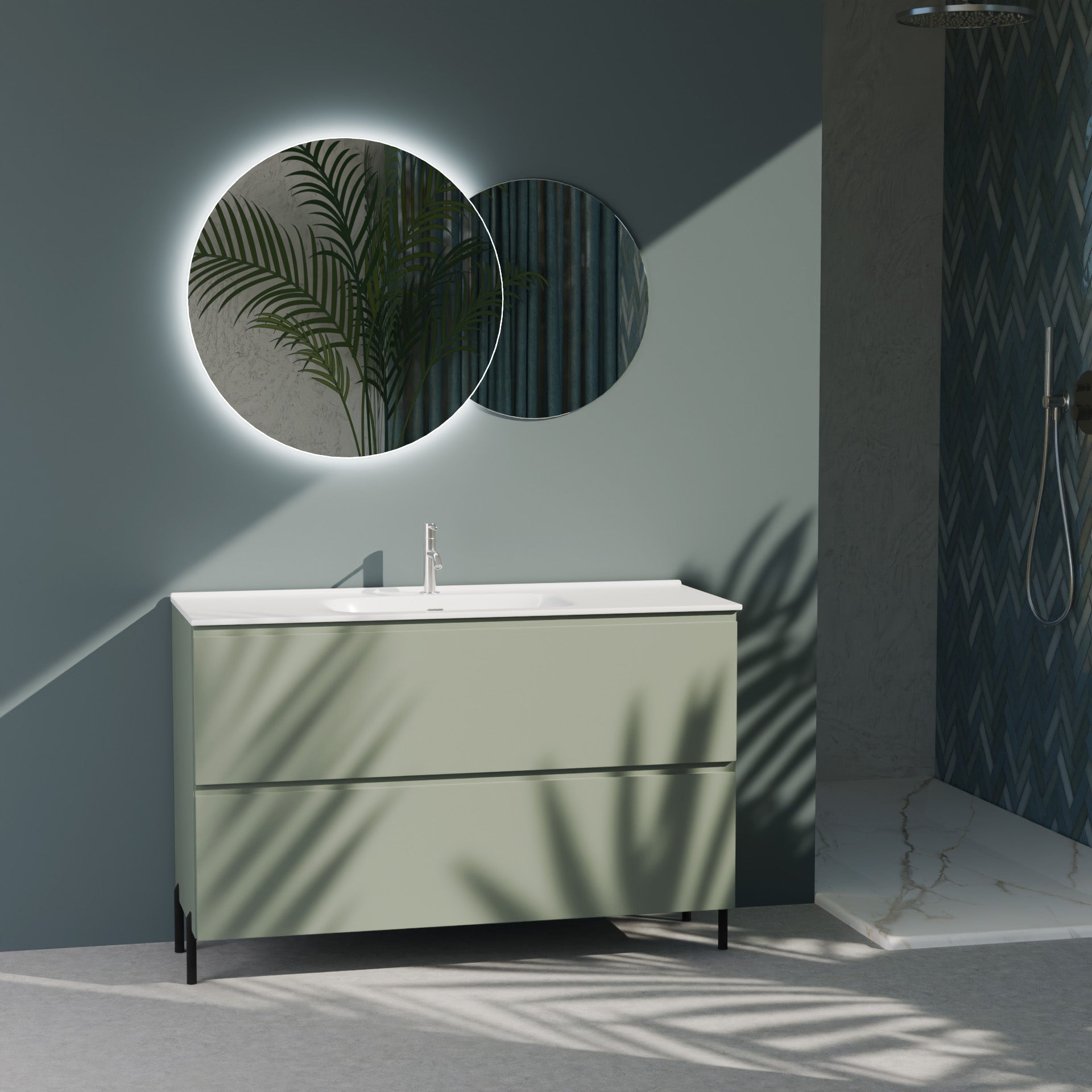 Composizione a terra GALILEO-75 verde salvia