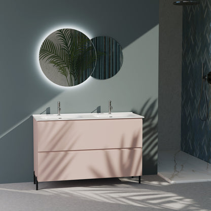 Composizione a terra doppia vasca GALILEO-76 rosa cipria