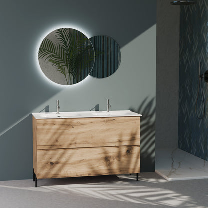 Composizione a terra doppia vasca GALILEO-76 quercia