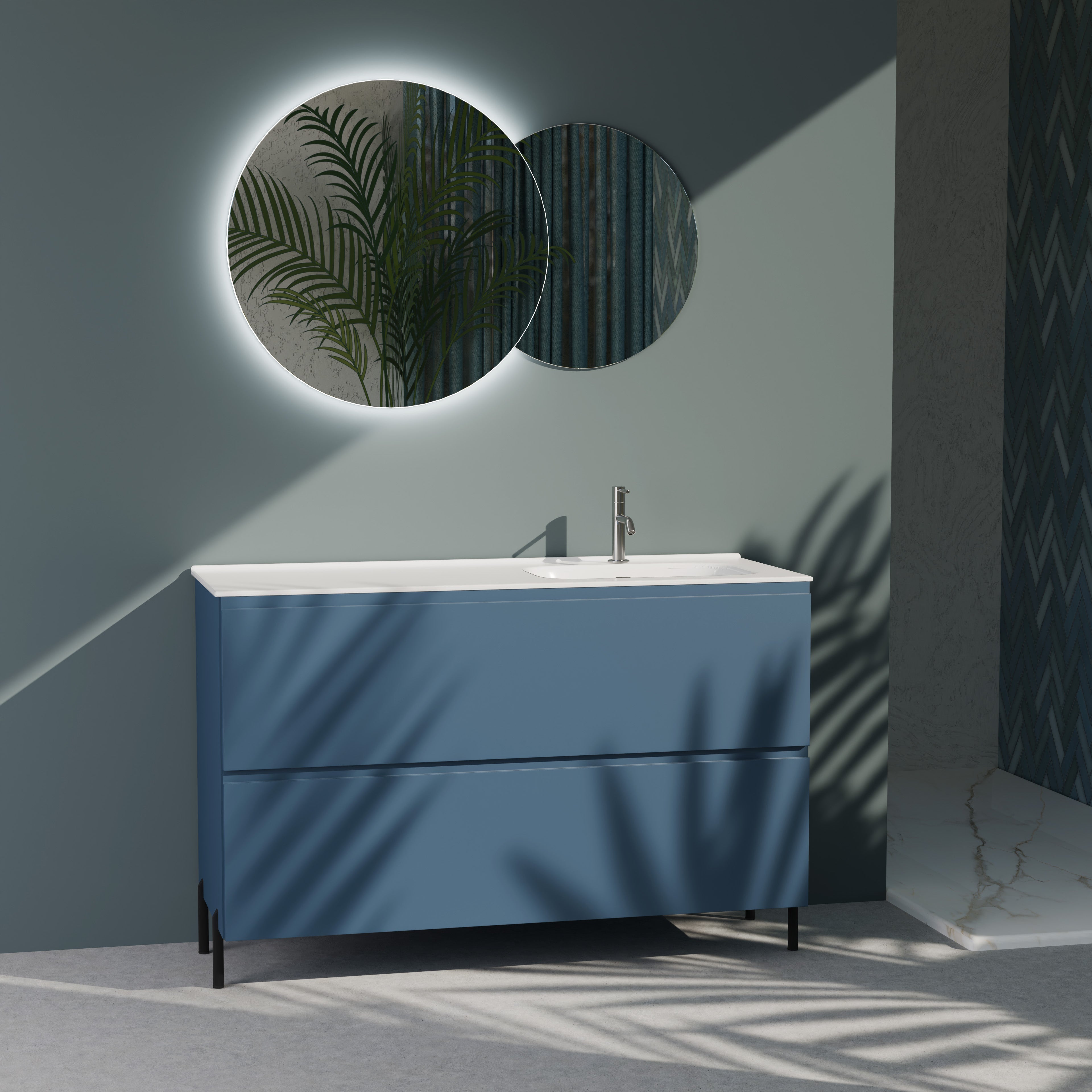 Composizione a terra vasca DX GALILEO-77 blu