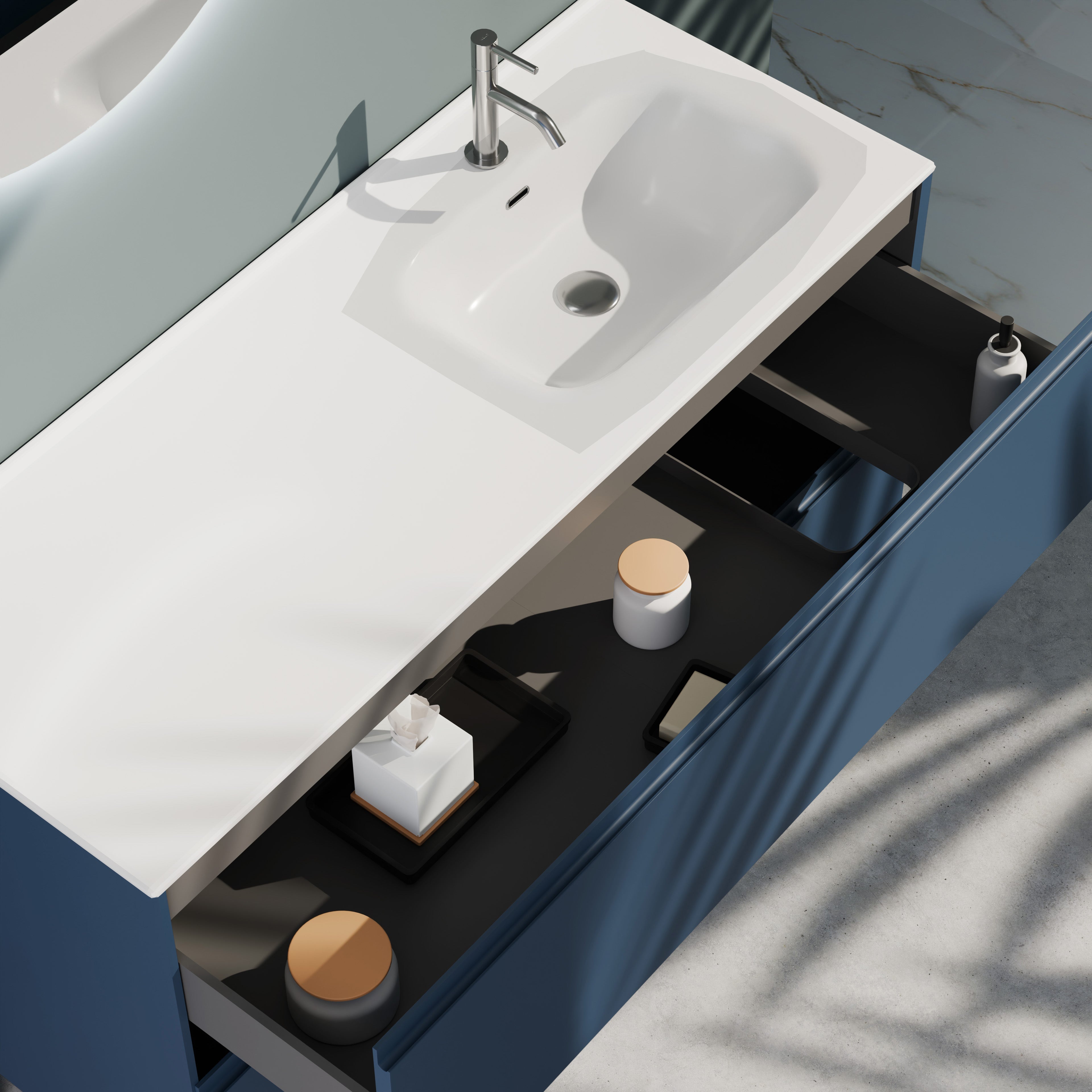 Composizione a terra vasca DX GALILEO-77 blu