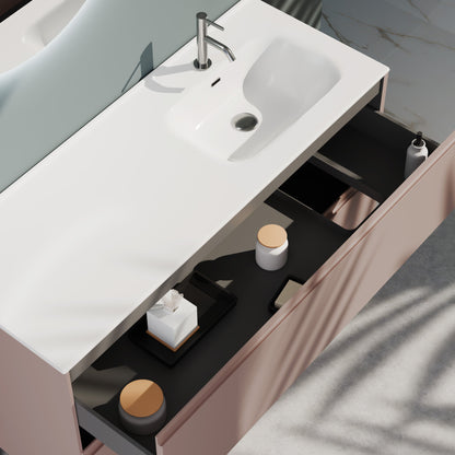 Composizione a terra vasca DX GALILEO-77 rosa cipria