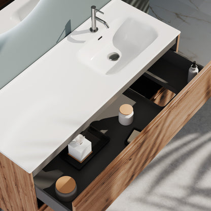 Composizione a terra vasca DX GALILEO-77 quercia