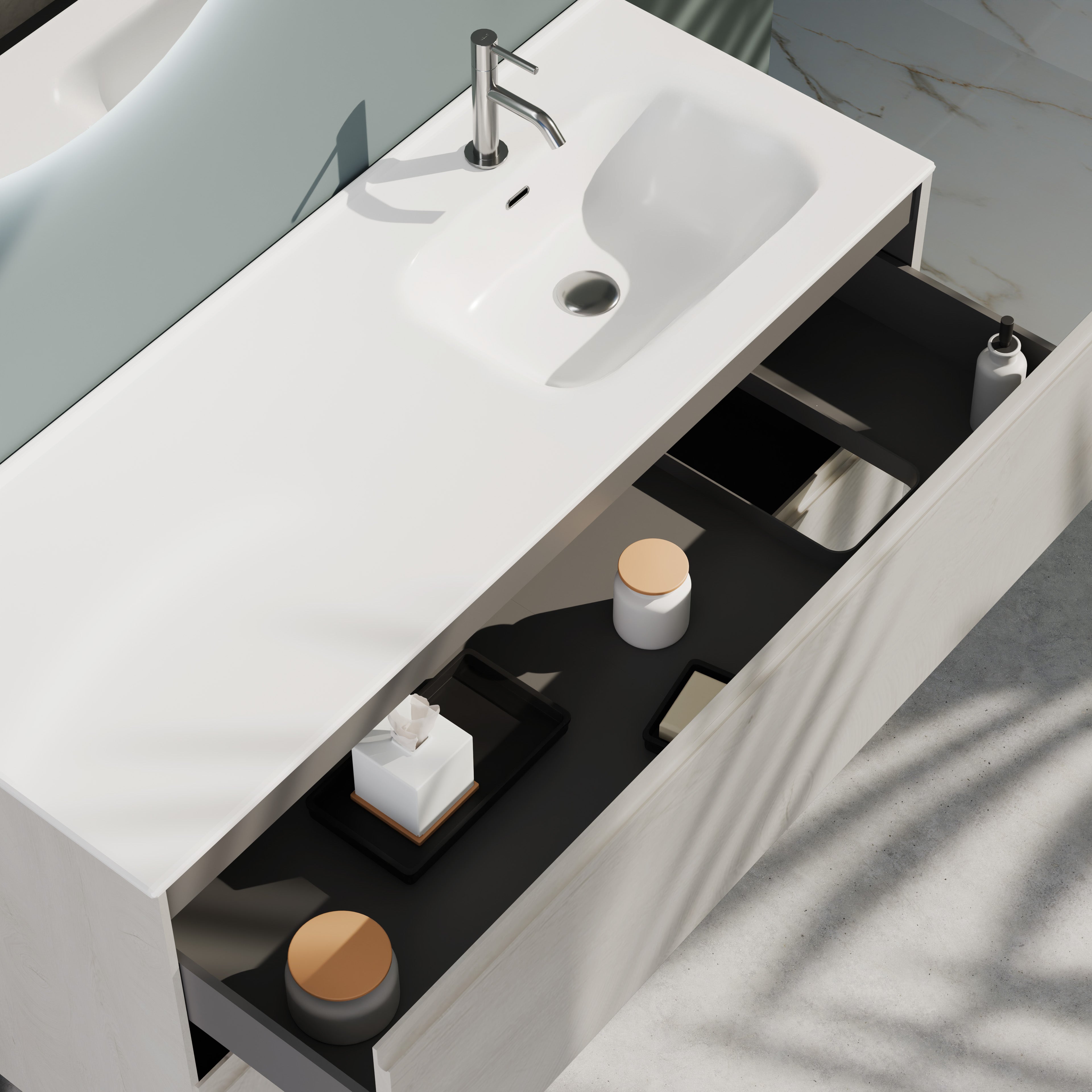 Composizione a terra vasca DX GALILEO-77 rovere alaska