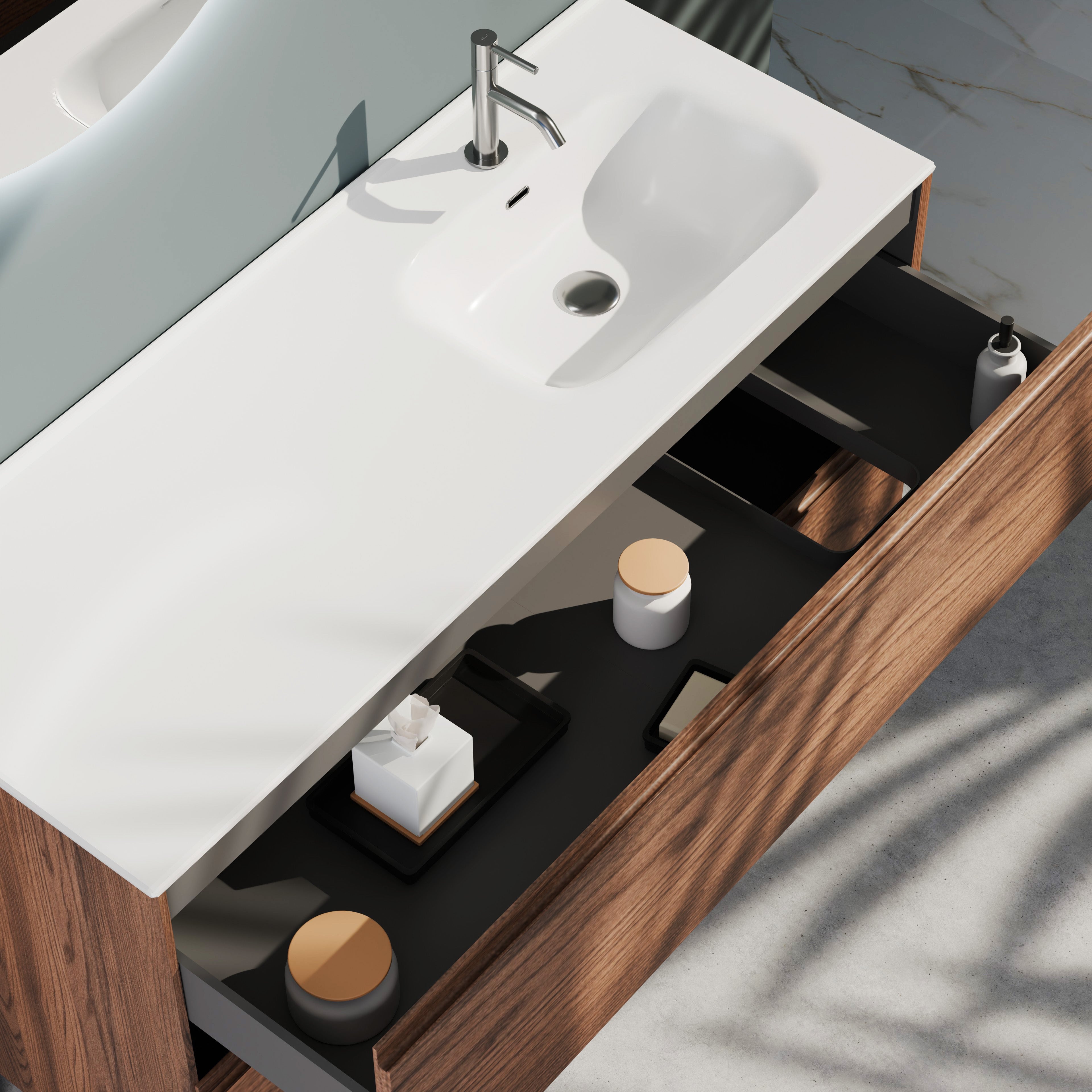 Composizione a terra vasca DX GALILEO-77 rovere rio