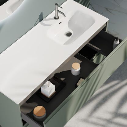 Composizione a terra vasca DX GALILEO-77 verde salvia