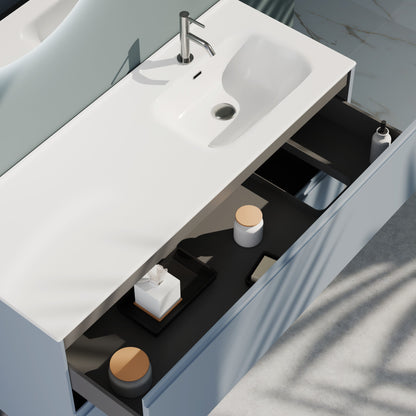 Composizione a terra vasca DX GALILEO-77 azzurro tiffany