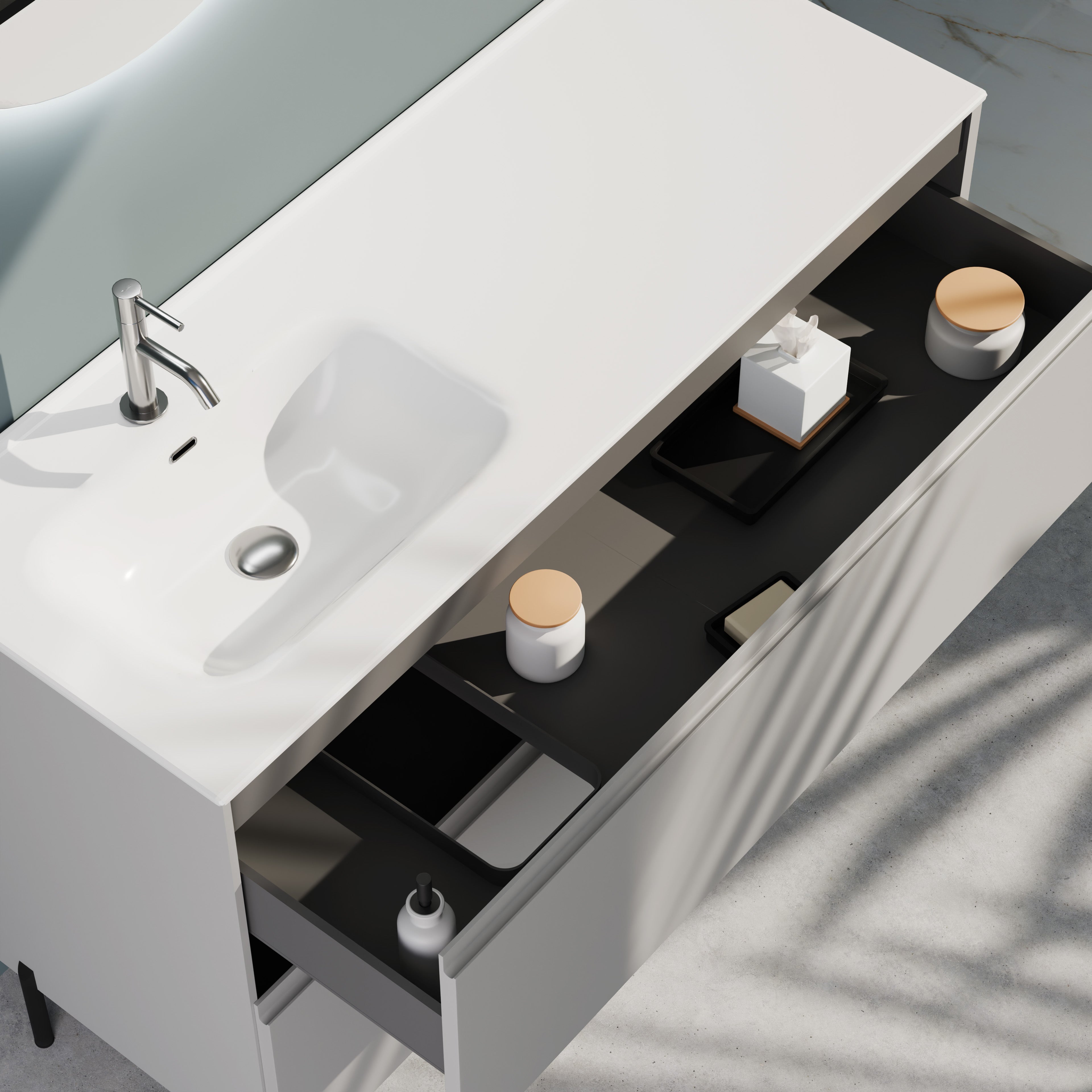 Composizione a terra vasca SX GALILEO-78 grigio opaco