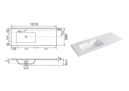 Composizione a terra vasca SX GALILEO-78 rovere alaska