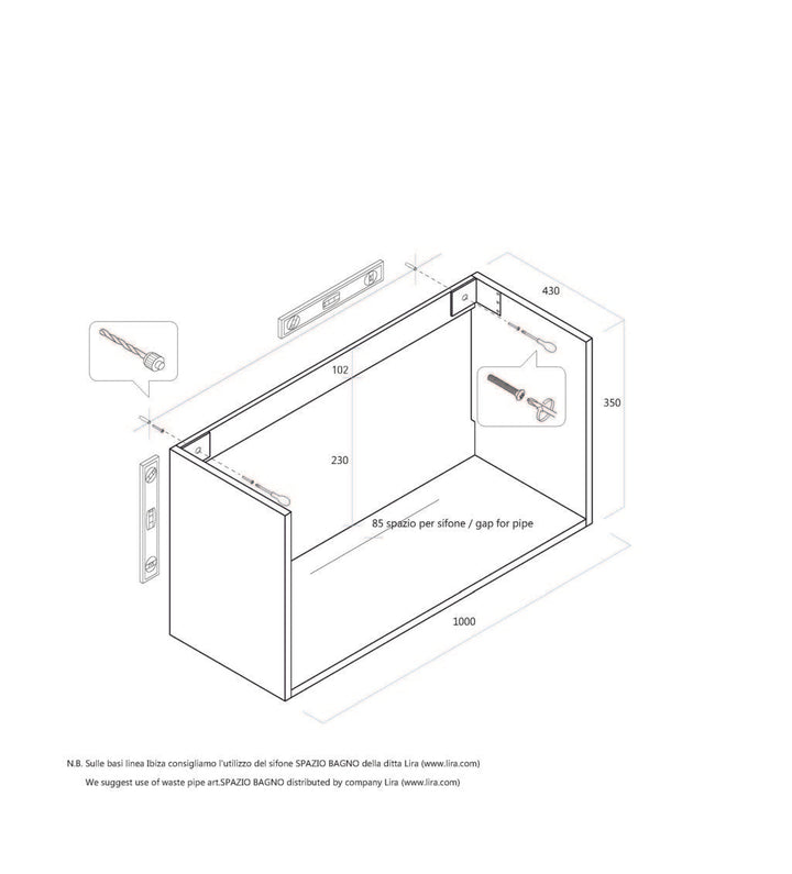 Unterbau mit Top 1 Schublade PERTH Eiche