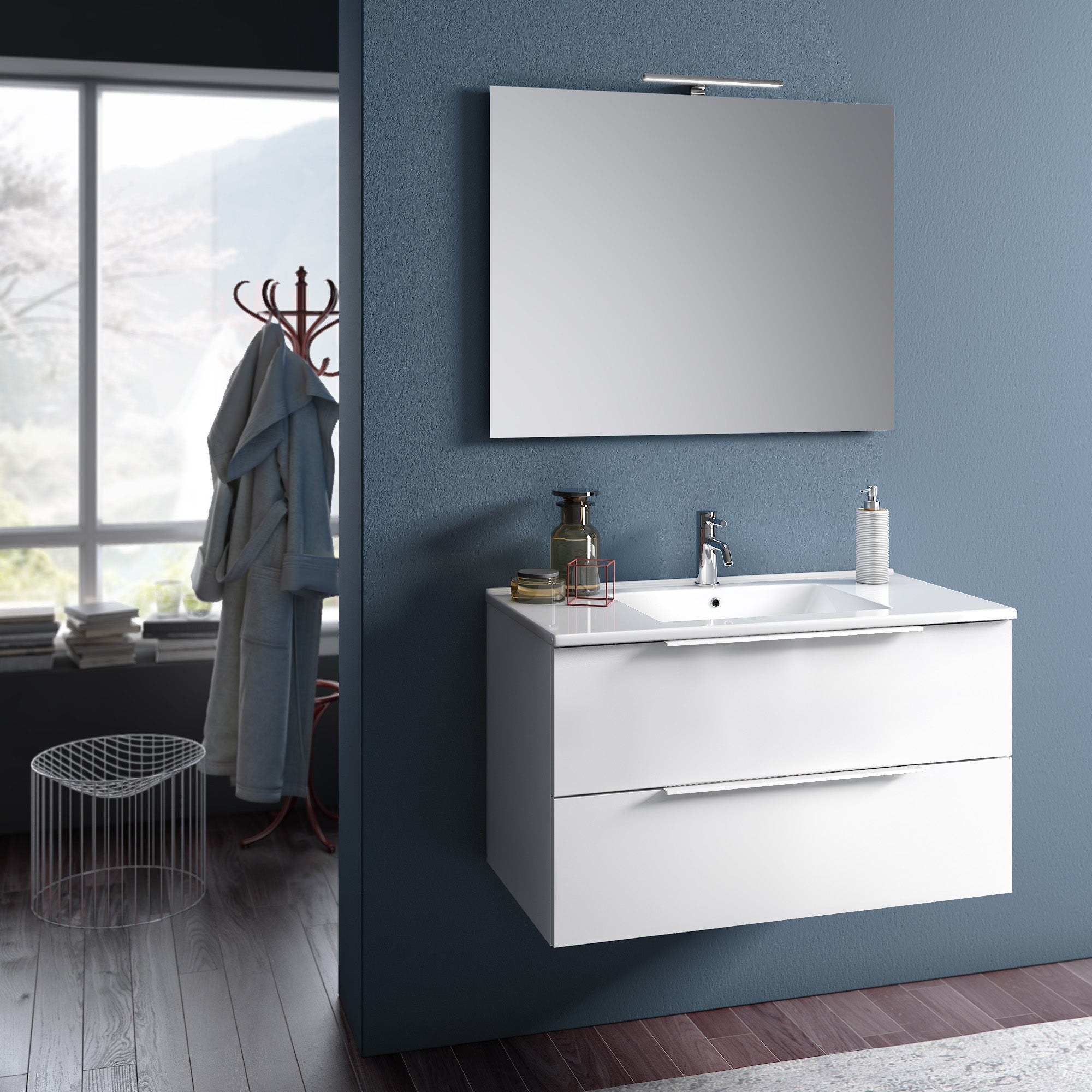 Composizione MALMO bianco opaco