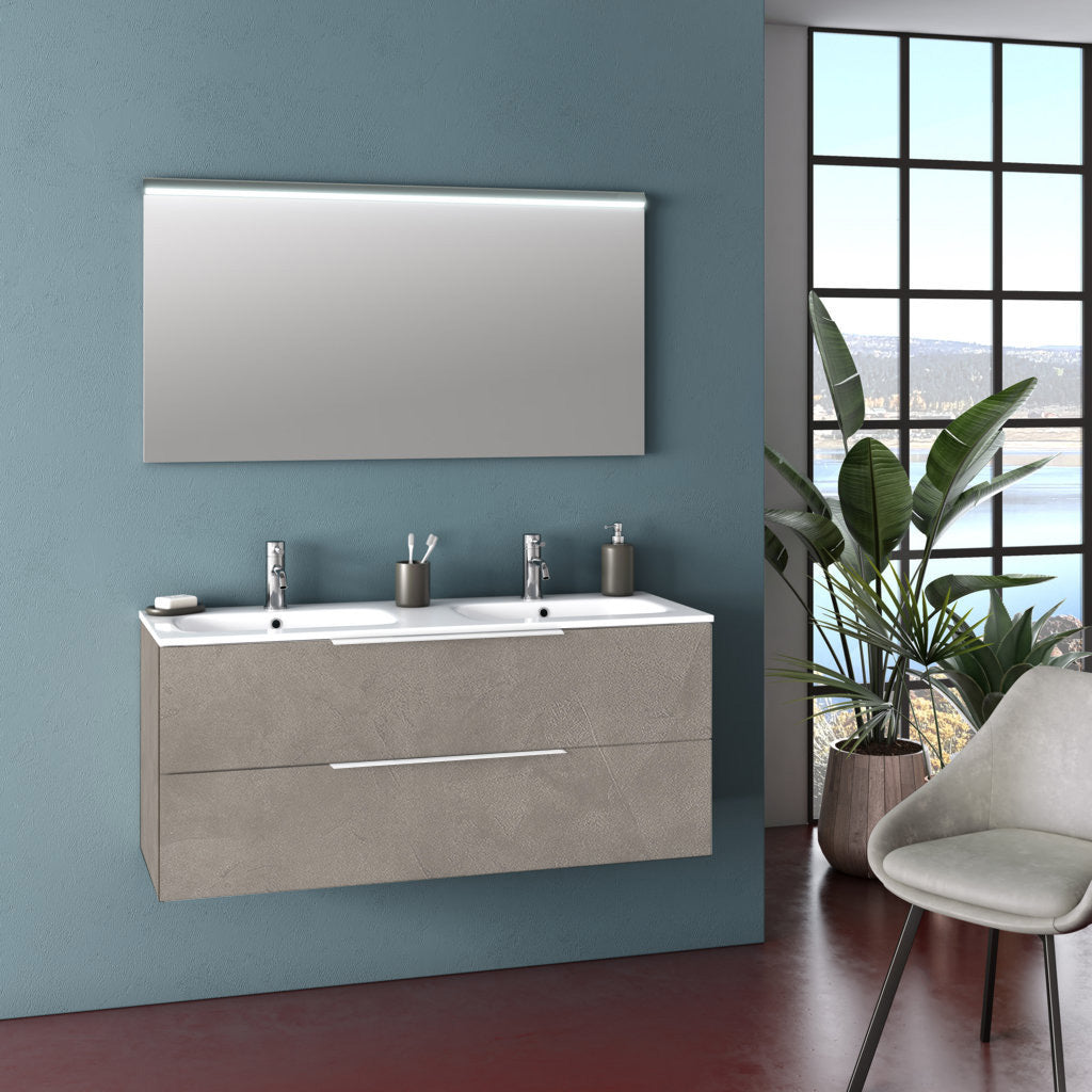 Composizione doppia vasca MALMO avana pietra