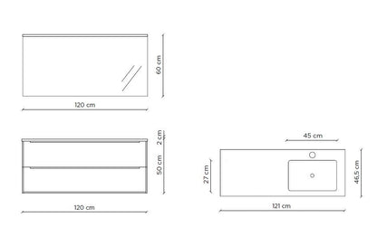 Composizione vasca DX MALMO bianco opaco