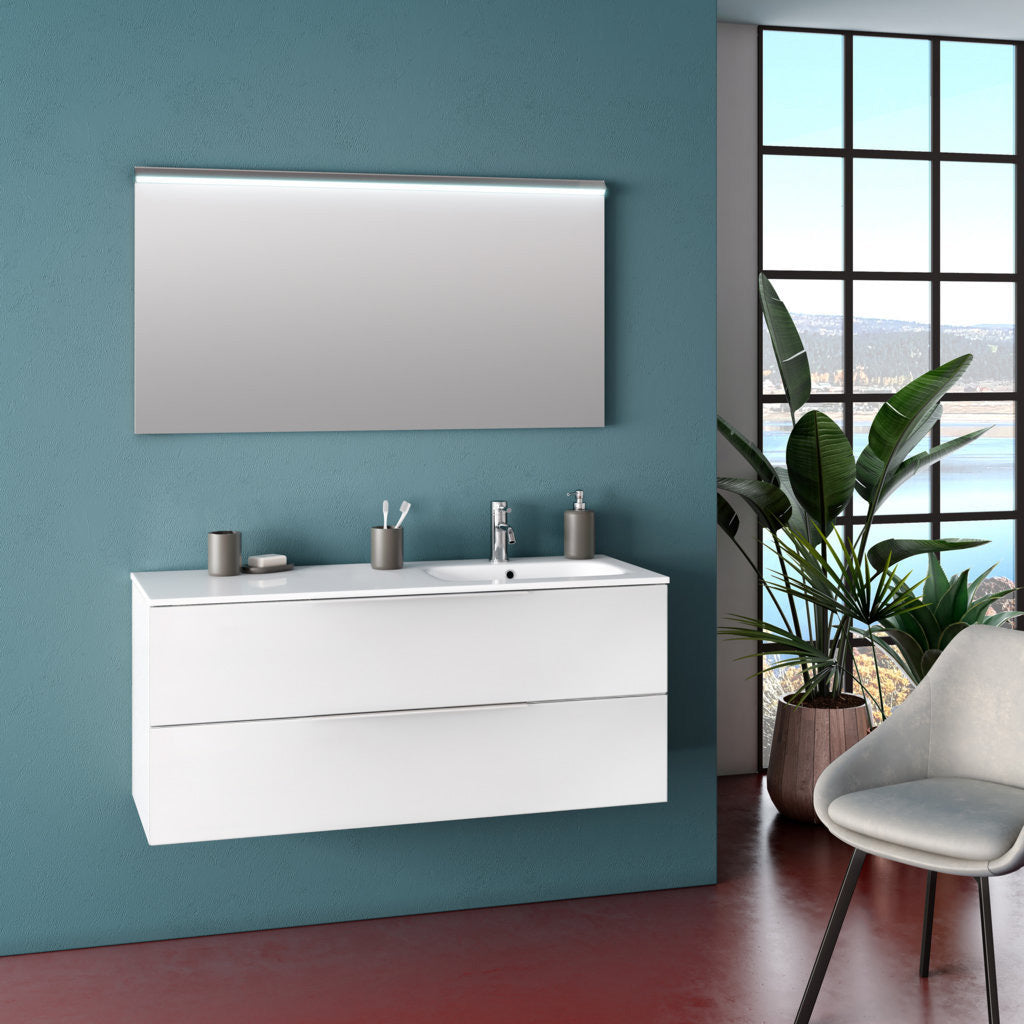 Composizione vasca DX MALMO bianco opaco